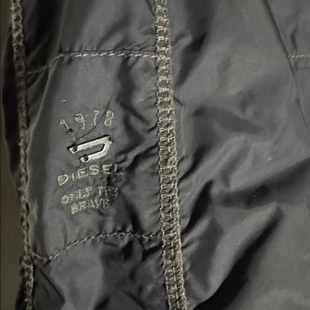 Diesel Jurlo Biker Jacket Mens XXL Black Full Zip Nylon Motorcycle Streetwear - Picture 12 of 16